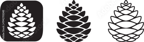 Pine cone silhouette bold line icon.