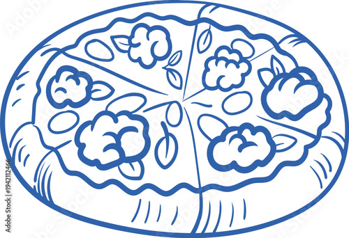 Pizza Slice Cut Hand Drawn