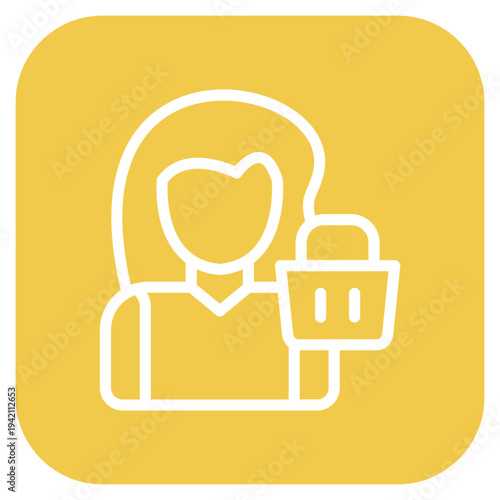 Vector Design Lady Seller Icon Style
