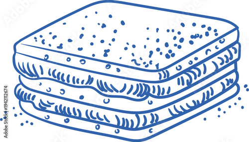 Sandwich Stack Hand Drawn Sketch