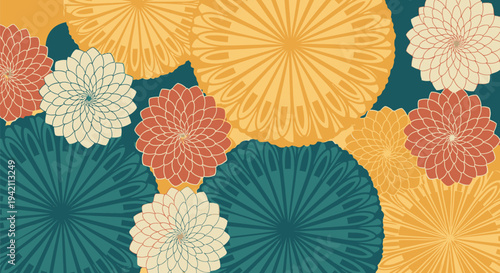 Set of colorful flower mandala vector illustrations