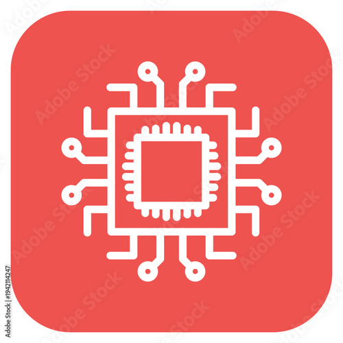 Vector Design Microprocessor Icon Style