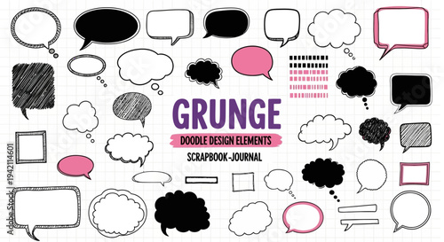 Collection of Modern Multi colored Speech Bubbles for Creative Design Projects