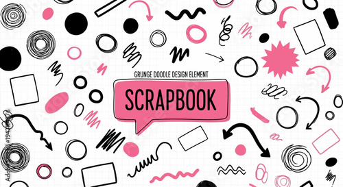 Creative Scrapbook Background with Abstract Elements for Craft Projects
