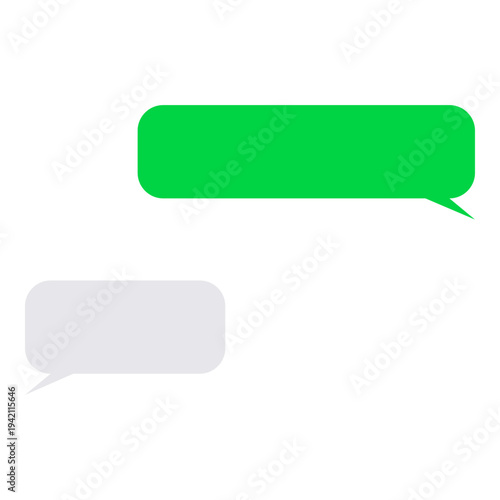 Mockup of generic SMS or messengar app blank message bubbles vector