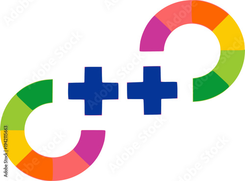 This dynamic design conveys concepts of universal healthcare, diversity in wellness, community support, and endless care, making it ideal for medical clinics, non-profit organizations, pharmacy groups