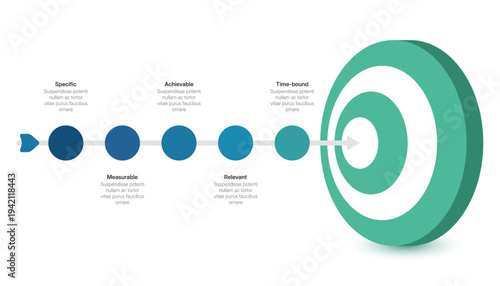 SMART Goals Infographic Set With Target Arrows