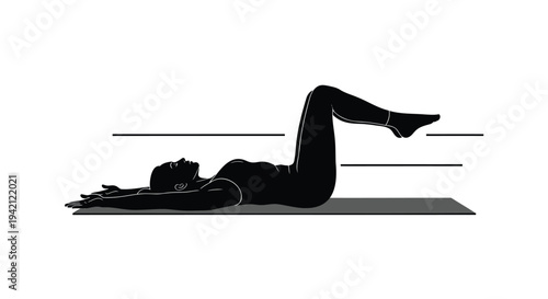 Vector illustration of woman doing leg raise exercise