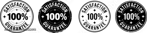 100% Satisfaction Guarantee Badge Set – Professional Quality Assurance Seals for Retail and E-commerce