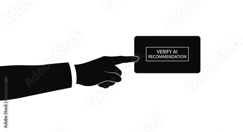 Vector illustration of hand verifying recommendation