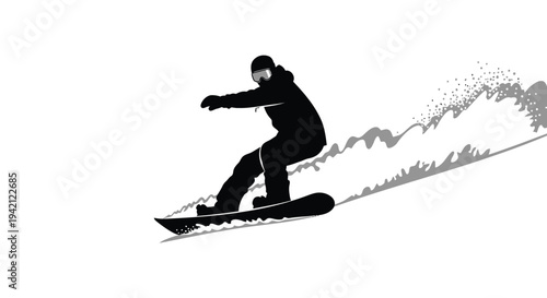 Snowboarder silhouette vector