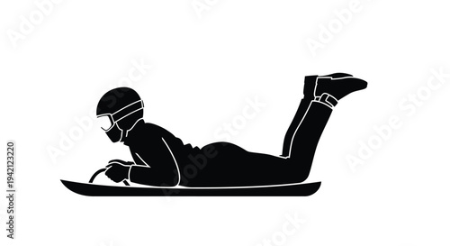 Vector illustration of a person snowboarding down a slope
