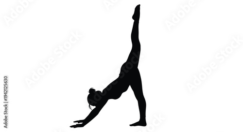 Black silhouette of a woman doing yoga vector