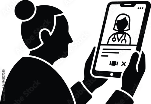 Vector illustration of person verifying identity on mobile device with biometric authentication