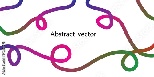 Vibrant abstract vector illustration with colorful swirling lines and shapes on a white background