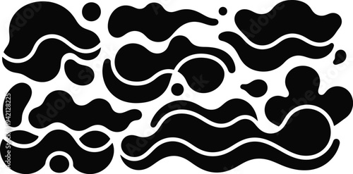 Vector graphic design with abstract black and white patterns