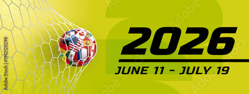 BANDEAU FOOTBALL 2026 SUR FOND VERT