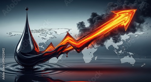 Dynamic Oil Drop Rising Above Water Surface with Abstract Graph Representation in Dark Environment