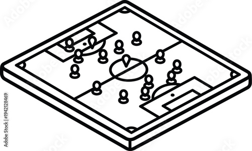 Vector graphic representation of a square shaped electronic component or circuit board