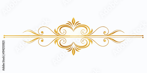 Elegant golden ornamental divider for luxury design, vector