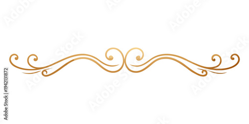 Elegant golden ornamental divider, vector