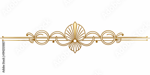 Elegant gold art deco divider, vector