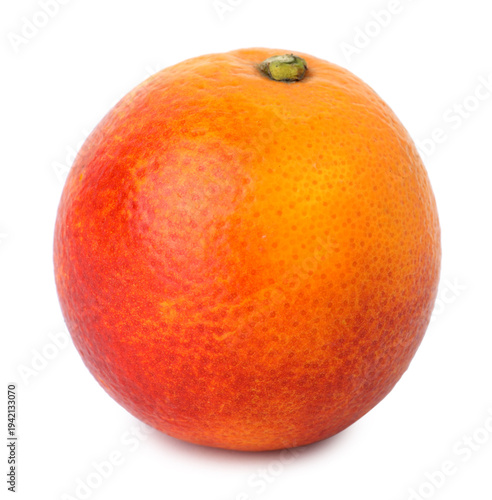 One ripe Sicilian orange isolated on white