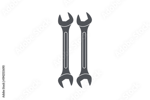 Two adjustable wrenches, tools for gripping and twisting bolts and nuts, isolated on white background, essential equipment for mechanics and DIY projects, hand tools for home repair and maintenance.