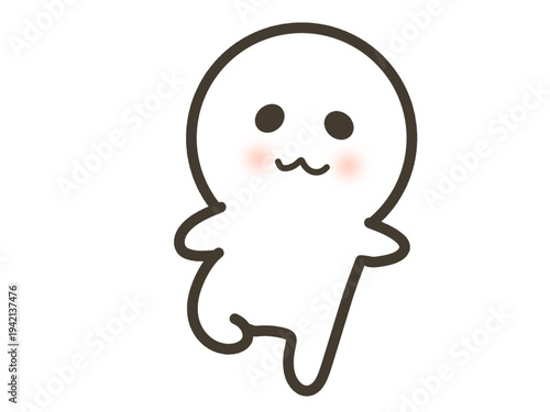 Cute Humanoid Character Standing on One Leg Illustration
