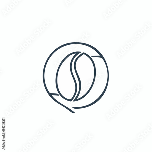 Coffee Bean Logo Design Element.