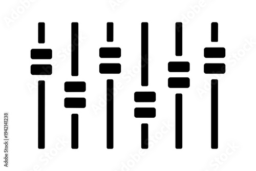 Audio equalizer icon solid black icon set vector illustration