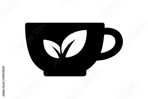Tea cup icon solid black icon set vector illustration