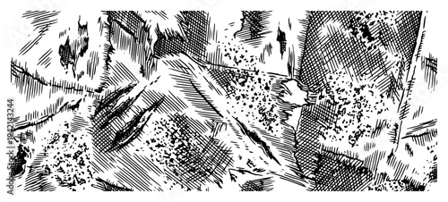 Grunge texture with heavy cross hatching and distressed engraving style
