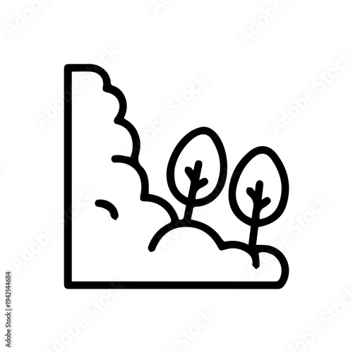 Hillside Trees Outline