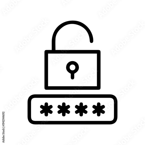 Unlocked Padlock and Password