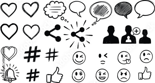 Collection of social media and communication icons