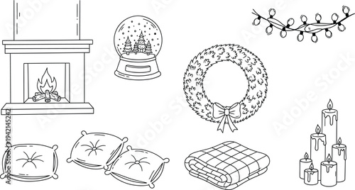 Christmas decorations and furniture