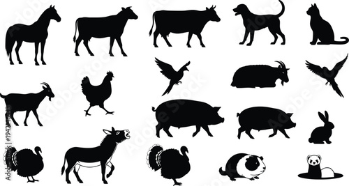 Collection of animal silhouettes