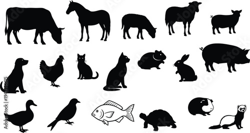 Collection of animal silhouettes