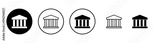 Bank icon vector. Bank sign and symbol, museum, university