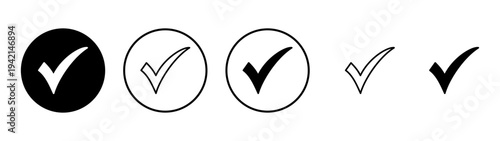 Check mark icon vector. Tick mark sign and symbol