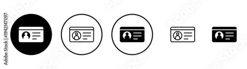 License icon vector. ID card icon. driver license, staff identification card