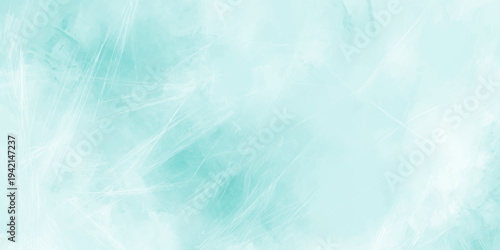 Blue abstract watercolor background with a cold winter texture of frozen ice and snow patterns on paper for a light nature design