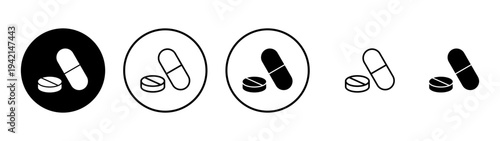 Pills icon vector. capsule icon. Drug sign and symbol