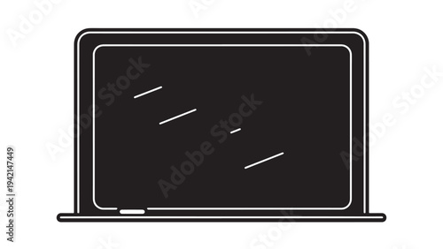 Laptop Screen Icon for Online Education Remote Work Digital Communication and Technology Workspace Vector Illustration