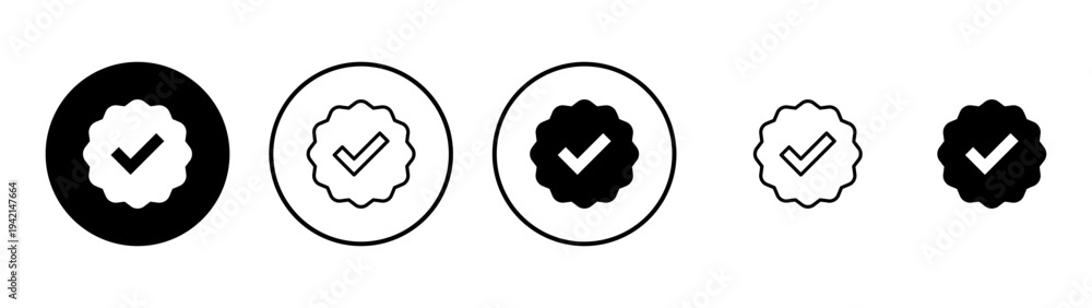 Fototapeta premium verified icon vector. verification check mark. approved sign and symbol