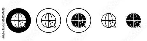 Web icon vector. go to web sign and symbol. web click icon. Global search icon