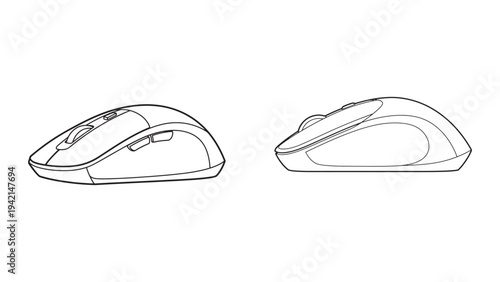 Computer Mouse and Graphic Tablet Icon for Digital Design Technology and Creative Workstation Tools Vector Illustration