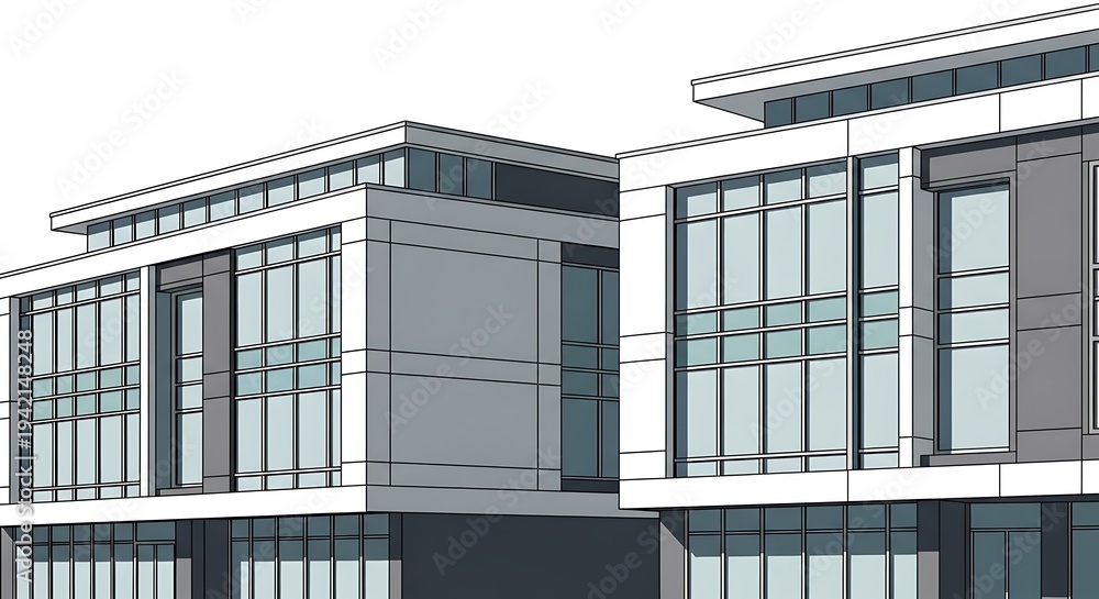 Fototapeta premium Modern office building exterior design.