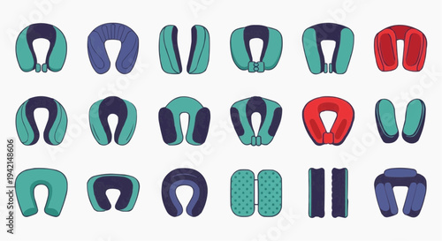 Travel pillows of various colors and designs, perfect for travel and comfort